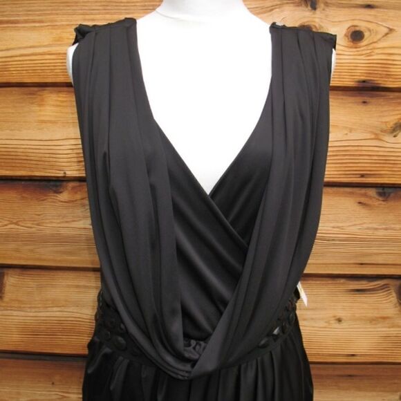 NWT Black Grecian Jersey Dress - Picture 4 of 8
